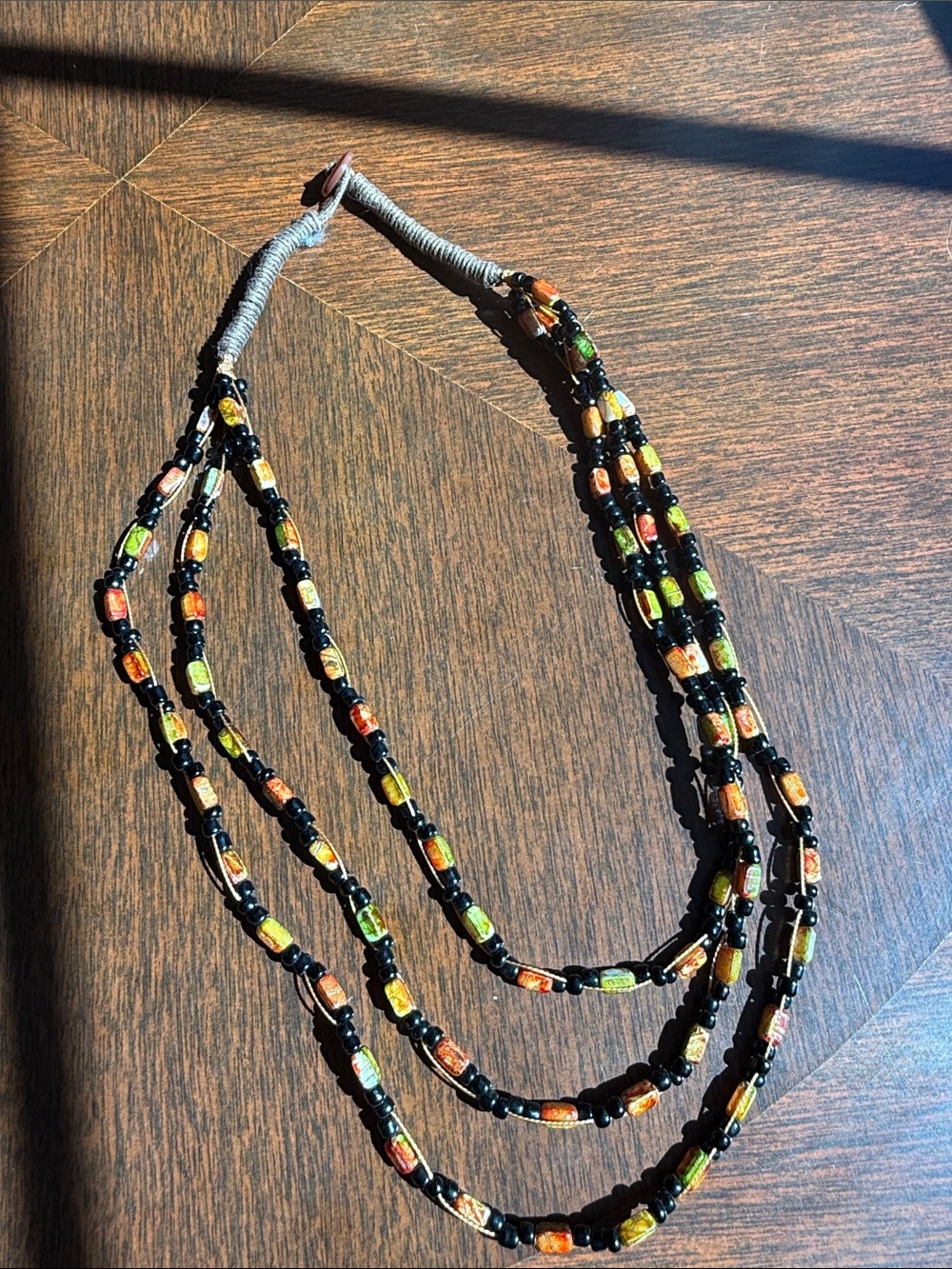Vintage Multi-Strand Seed Bead Necklace